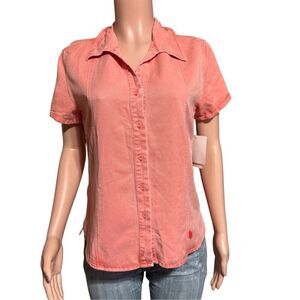 Pulp women's tencel short sleeve button-up shirt M